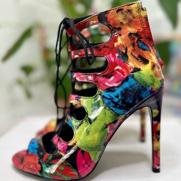 🎨 Steve Madden Multicolor Lace-Up Heels 🎨 - Picture 3 of 7
